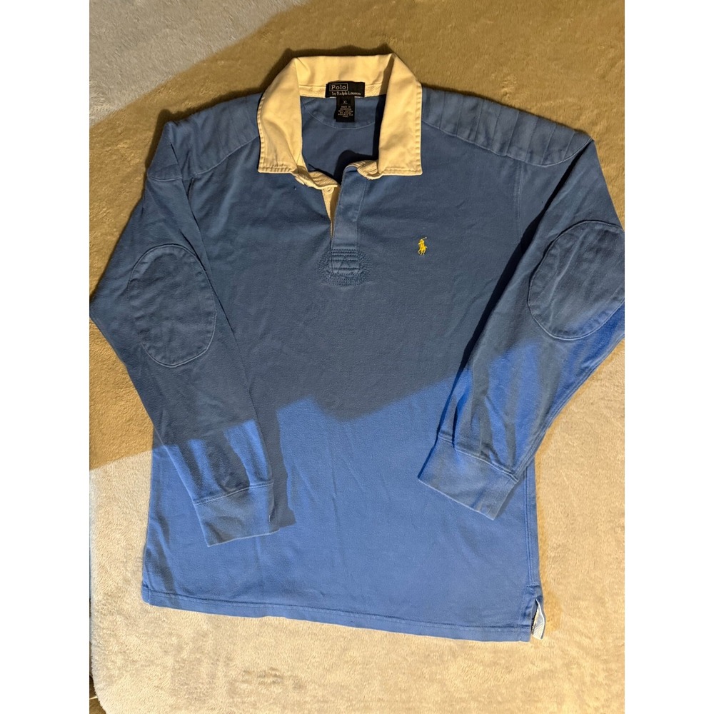 VINTAGE Polo Ralph Lauren Rugby  Shirt Size XL Blue Yacht RLPC 90s Y2K Men